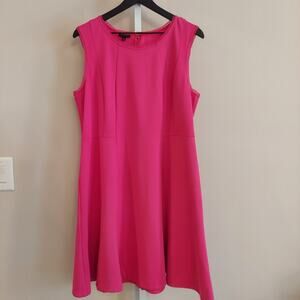 Ann Taylor 16 Dress Pink Sleeveless A Line Classic Derby Party Minimal Preppy